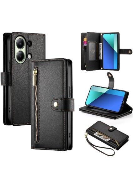 Xiaomi Redmi Not 13 Için Flip Case 4g Cüzdan Bölmesi Çok Fonksiyonlu (Yurt Dışından)