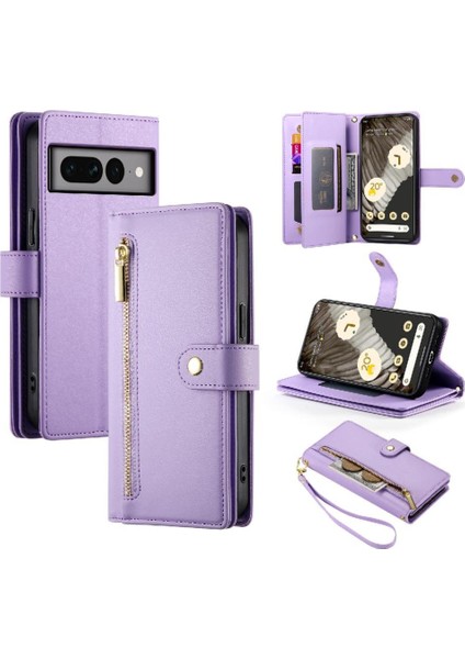 Google Piksel 7 Pro Çok Fonksiyonlu Kart Yuvaları Bilek Kayışı Için Flip Case (Yurt Dışından)