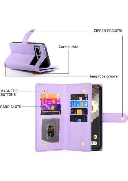 Google Piksel 7 Pro Çok Fonksiyonlu Kart Yuvaları Bilek Kayışı Için Flip Case (Yurt Dışından) fırsatları