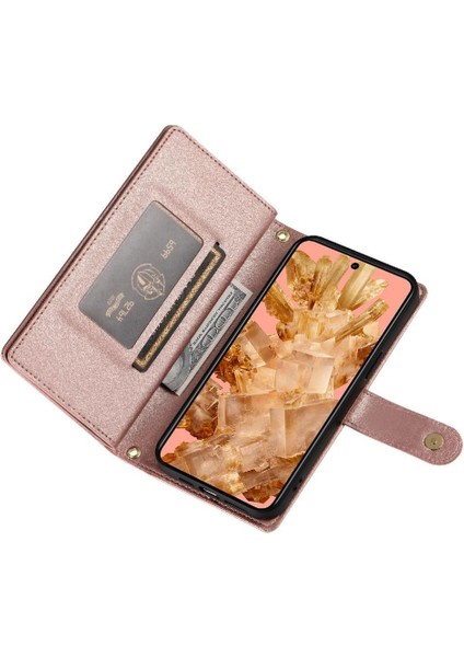 Google Pixel 8 Kickstand Bilek Kayışı Cüzdan Bölmesi Kartı Için Flip Case (Yurt Dışından) fırsatları