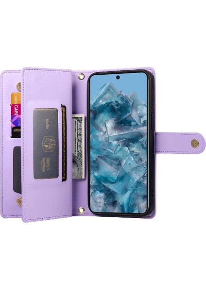 Google Piksel 8 Pro Bilek Kayışı Çok Fonksiyonlu Kart Yuvaları Için Flip Case (Yurt Dışından) modelleri