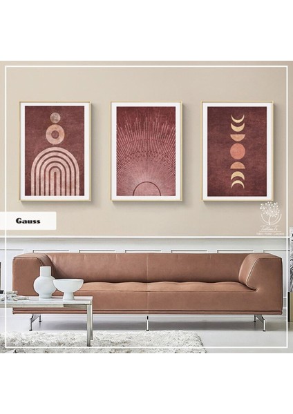 Metal Çerçeveli Gerçek Camlı Tablo Gauss 3 Lü Set