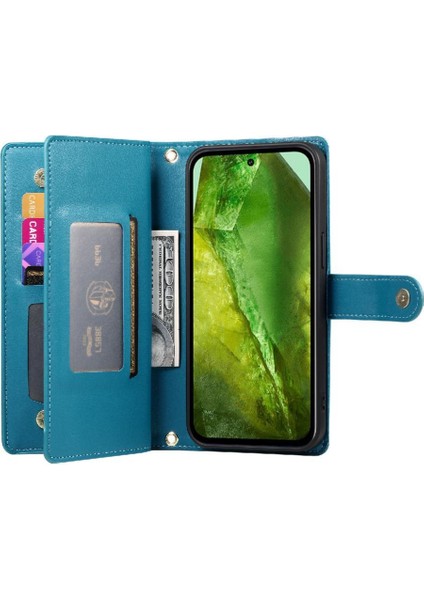 Google Piksel 8A Cüzdan Bölmesi Bilek Kayışı Kart Yuvaları Için Flip Case (Yurt Dışından) modelleri