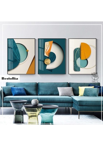 Metal Çerçeveli Gerçek Camlı Tablo Restollia 3333 Lü Set