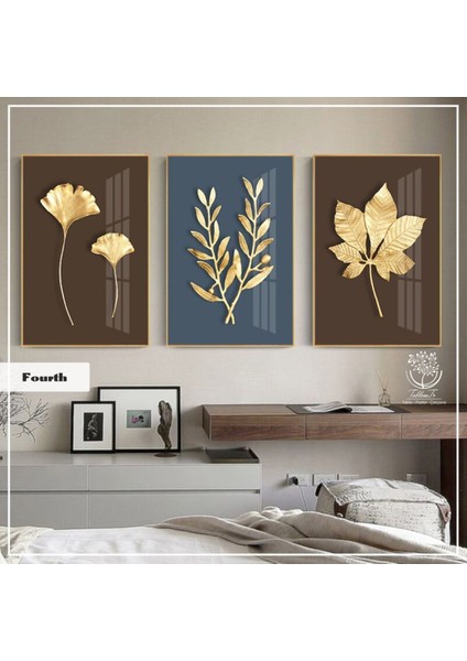 Metal Çerçeveli Gerçek Camlı Tablo Fourth 3 Lü Set