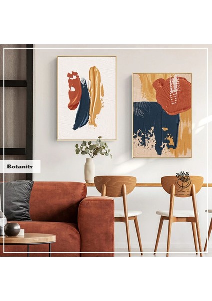 Metal Çerçeveli Gerçek Camlı Tablo Botanity 222 Li Set
