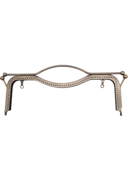 27 cm Üstten Tutmalı Çanta Klipsi Çanta Bursu Antik Metal