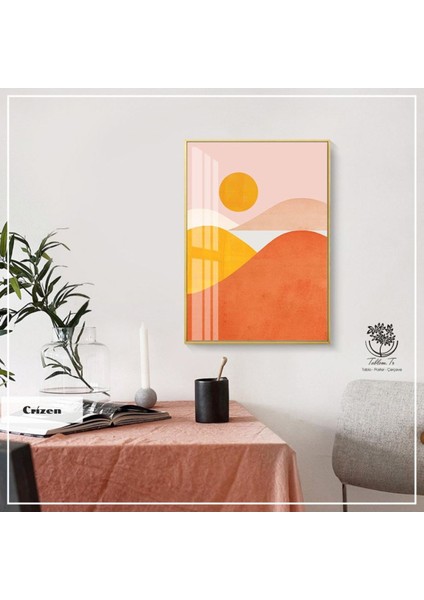 Metal Çerçeveli Gerçek Camlı Tablo Crizen 1li Set