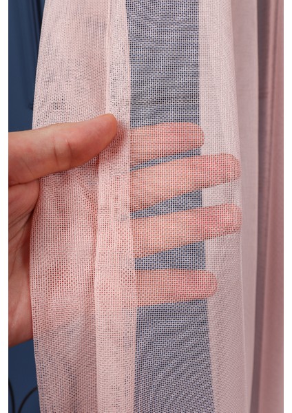 Ofelya Pudra Pembe Düz Tül Perde (1/2.5 Normal Pile) fırsatları