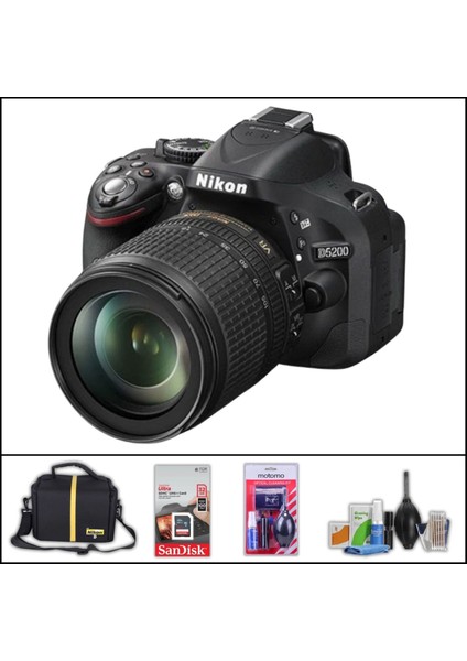 D5200 + 18-105 mm Vr Lens Dslr Fotoğraf Makinesi (Çanta + 32 GB Sd Kart + Temizlik Kiti Hediyeli)