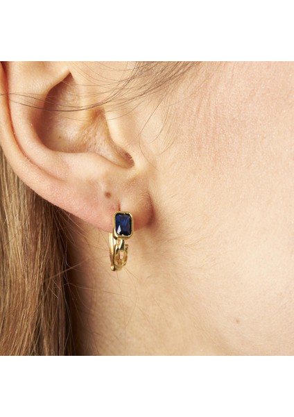 Baget Taşlı Deniz Mavisi Küpeler modelleri