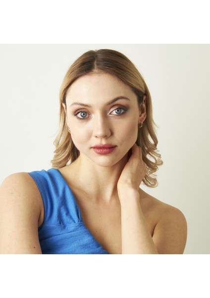 Baget Taşlı Deniz Mavisi Küpeler fırsatları