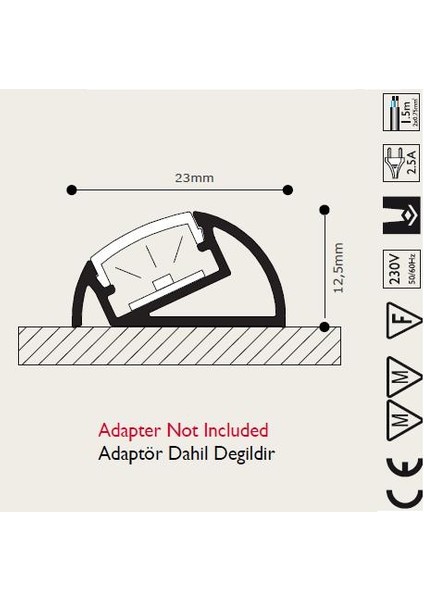 LED Profil Karavan Aydınlatma - Özel Ölçü 41-50CM