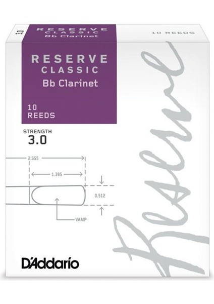 Dct Reserve Classic Bb Clarinet Reeds 3 Bb Klarnet Kamışı fiyatları