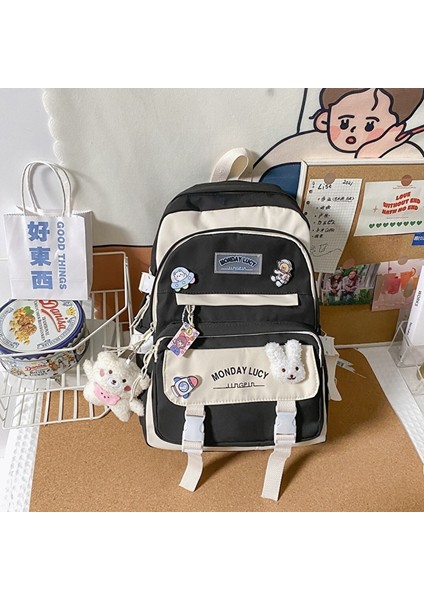 Weichuang Maskot Kızlar Hit Renkli Okul Çantası Bayan Lise Ortaokul Öğrencileri Mori Tüm Maç Sırt Çantası Büyük Kapasiteli Sırt Çantası (Yurt Dışından)