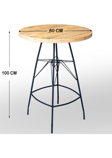 Berfin 80x100 Oval Mutfak Yemek Masası 2 Kişilik Çapraz Telli Bar Sandalyesi Cafe Masa