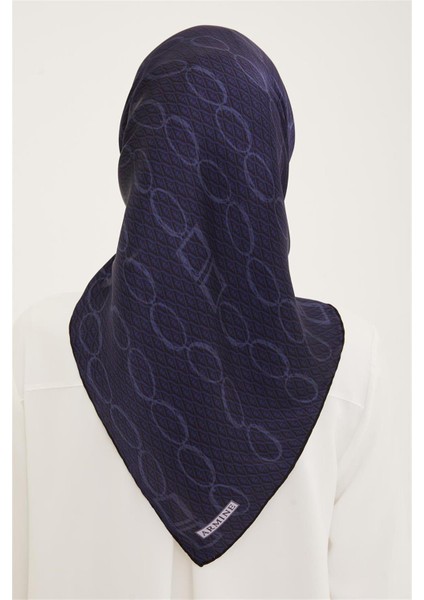 İpek Eşarp Nostalji - 8925-34 Lacivert Twill