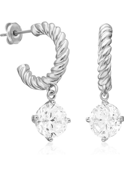 Döner Halkalı Tek Taşlı Küpeler fiyatları