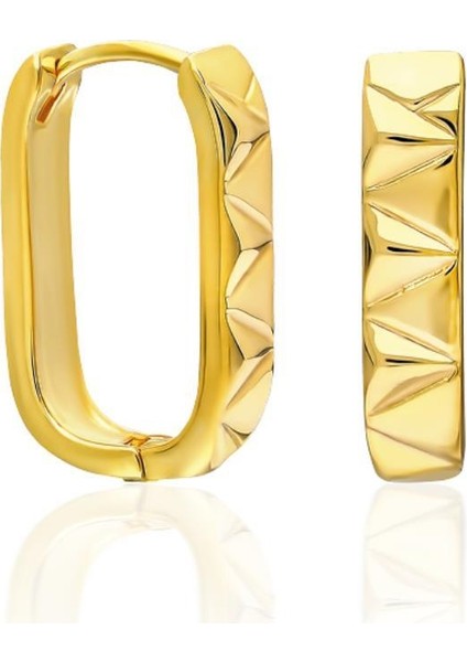 Kabartmalı Oval Küpeler