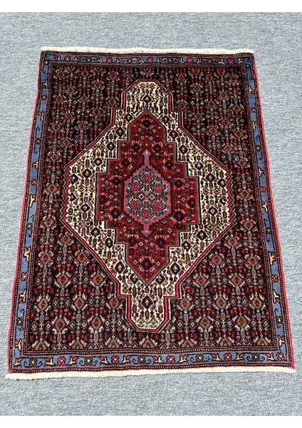 El Dokuma Iran Halısı 76X103 Kırmızı Mavi Yün Küçük Iran Halısı