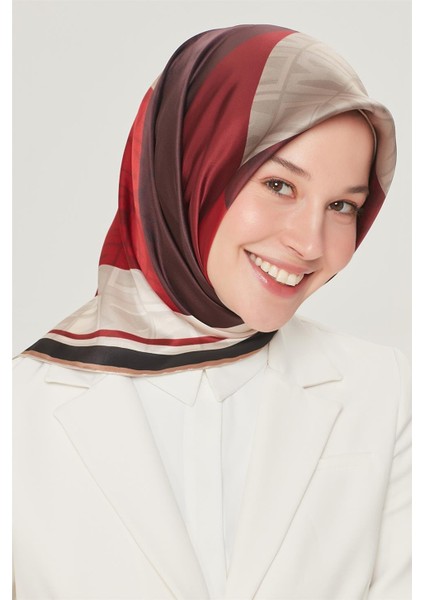 İpek Eşarp Nostalji - 8516-30 Koyu Bordo Twill
