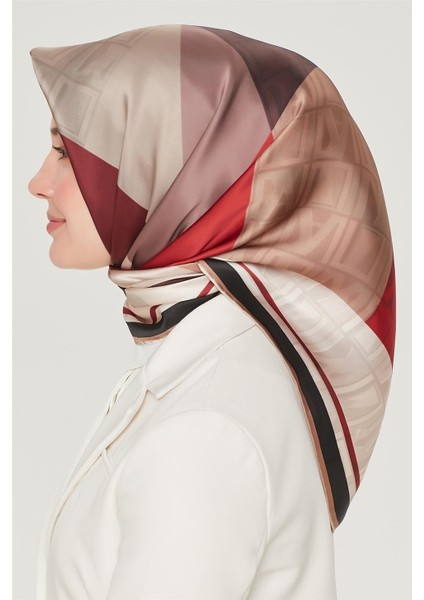 İpek Eşarp Nostalji - 8516-30 Koyu Bordo Twill fiyatları