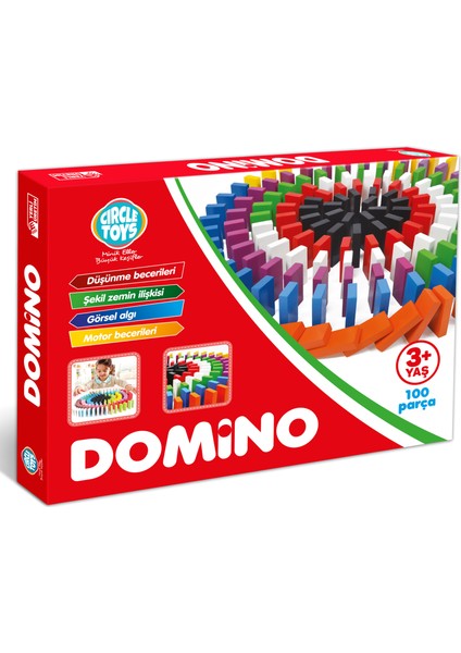 100 Parça Renkli Ahşap Domino Seti