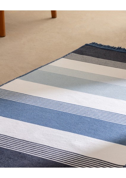 Rontalon Saçaklı Dokuma Kilim - 120X180 cm - Lacivert/mavi fiyatları