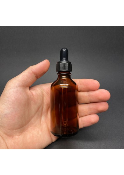 50ML Kahverengi Cam Damlalıklı Şişe , Siyah Plastik Kapak , 50CC Amber Cam Damlalıklı Şişe x 6 Adet