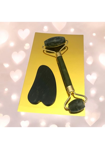 Roller Yeşim Taşı+Gua Sha Taşı Set