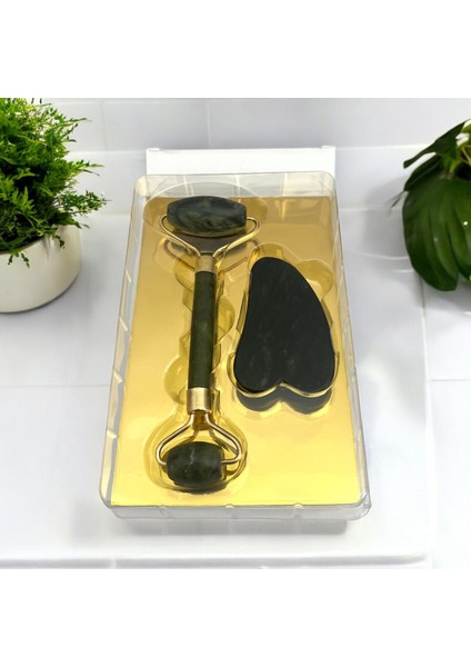 Roller Yeşim Taşı+Gua Sha Taşı Set