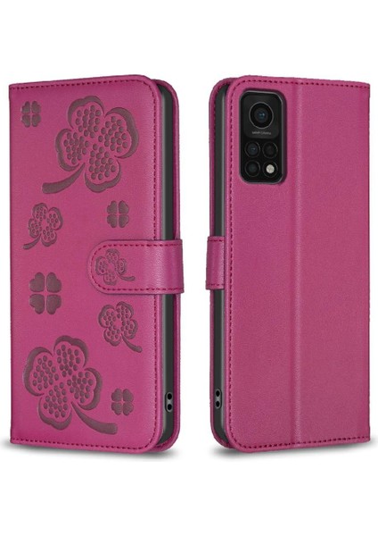 Xiaomi Redmi Için Flip Case K30S Yonca Çiçek Cüzdan Kart Yuvaları Tutucu Pu (Yurt Dışından)