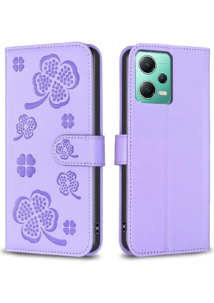 Xiaomi Poco X5 Yonca Çiçek Çok Renkli Kart Yuvaları Tutucu Için Flip Case (Yurt Dışından)