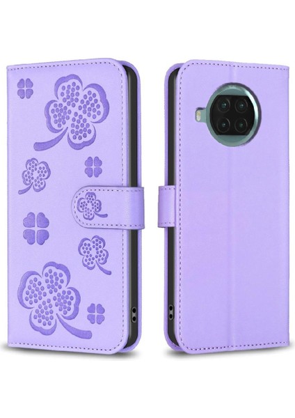 Xiaomi 10T Lite Yonca Çiçek Çok Renkli Pu Deri Kart Için Flip Case (Yurt Dışından)