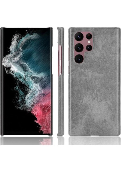Samsung Galaxy S22 Için Retro Durumda Ultra Uyumluluk Lychee Desen Anti (Yurt Dışından)
