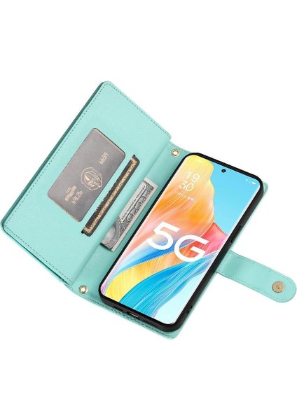 Oppo Oppo 8t 5g Kickstand Için Flip Case Çok Fonksiyonlu Kart Yuvaları Bilek (Yurt Dışından) modelleri