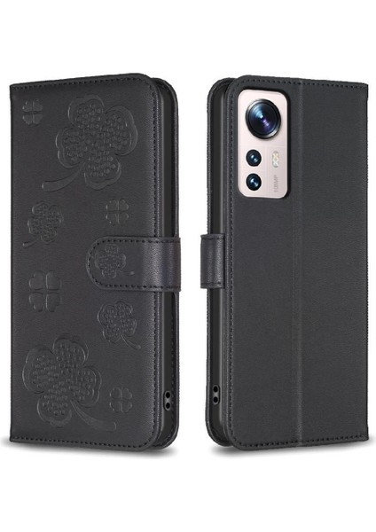 Xiaomi 12 Lite Için Flip Case Kart Yuvaları Tutucu Kickstand Yonca Çiçek Pu (Yurt Dışından)