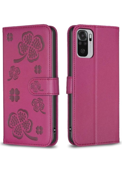 Xiaomi Redmi Not 10 Için Flip Case 4g Cüzdan Pu Deri Yonca Çiçek Kart (Yurt Dışından)