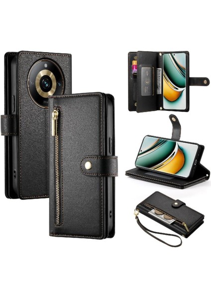 Realme 11 Pro Artı 5g Çok Fonksiyonlu Kart Yuvaları Kickstand Için Flip Case (Yurt Dışından)