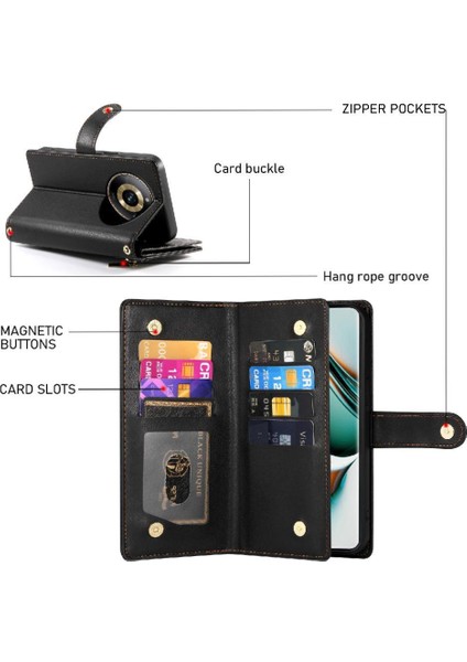Realme 11 Pro Artı 5g Çok Fonksiyonlu Kart Yuvaları Kickstand Için Flip Case (Yurt Dışından)