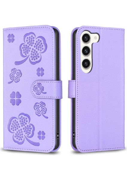 Samsung Galaxy S23 5g Yonca Çiçek Pu Deri Kart Yuvaları Için Flip Case (Yurt Dışından) indirimleri