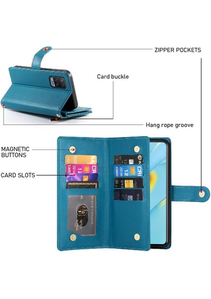 Oppo Oppo 5g Bilek Kayışı Kickstand Çok Fonksiyonlu Kart Yuvaları Için Flip Case (Yurt Dışından)