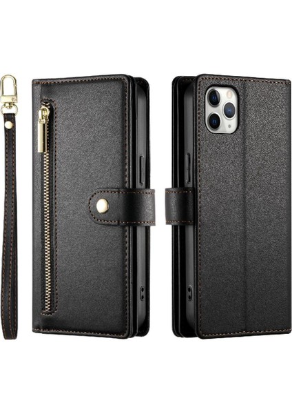 IPhone 11 Için Flip Case Pro Max Cüzdan Bölmesi Kickstand Bilek Kayışı (Yurt Dışından) fırsatları
