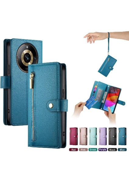 Realme 11 Pro Artı 5g Çok Fonksiyonlu Kart Yuvaları Kickstand Için Flip Case (Yurt Dışından)