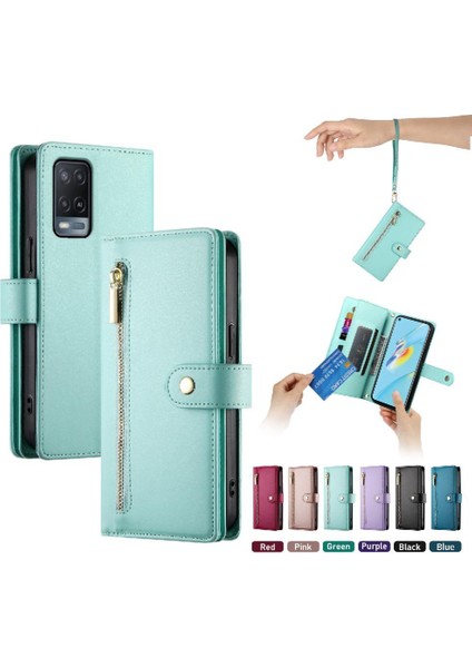 Oppo Oppo 5g Bilek Kayışı Kickstand Çok Fonksiyonlu Kart Yuvaları Için Flip Case (Yurt Dışından)