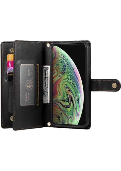 IPhone Xs Max Bilek Kayışı Cüzdan Bölmesi Çok Fonksiyonlu Flip Case (Yurt Dışından) modelleri
