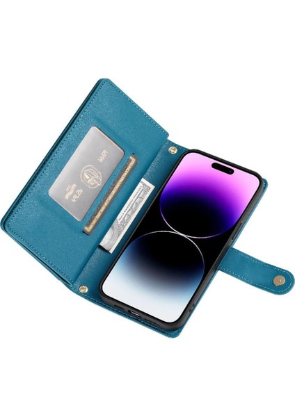 IPhone 14 Için Flip Case Pro Max Bilek Kayışı Kickstand Cüzdan Bölmesi (Yurt Dışından) fırsatları