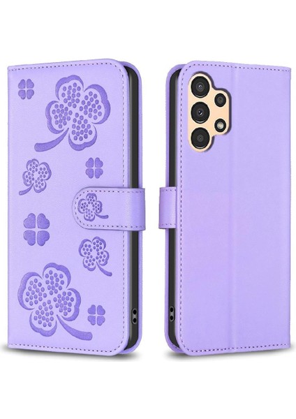Samsung Galaxy A73 5g Için Flip Case Kart Yuvaları Tutucu Kickstand Yonca Pu (Yurt Dışından)