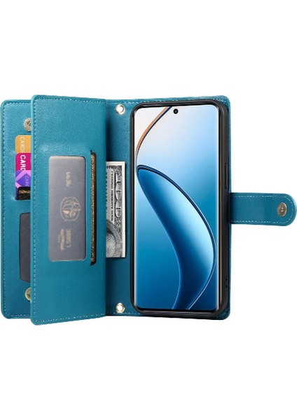 Mays Shop Realme 12 Pro Artı Cüzdan Bölmesi Bilek Kayışı Kickstand Için Flip Case (Yurt Dışından)