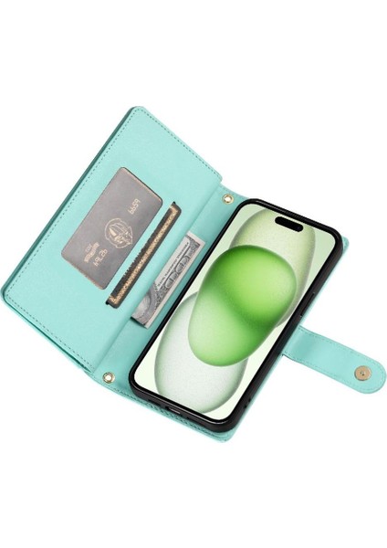IPhone 15 Için Flip Case Artı Kickstand Cüzdan Bölmesi Bilek Kayışı Kart (Yurt Dışından) fırsatları